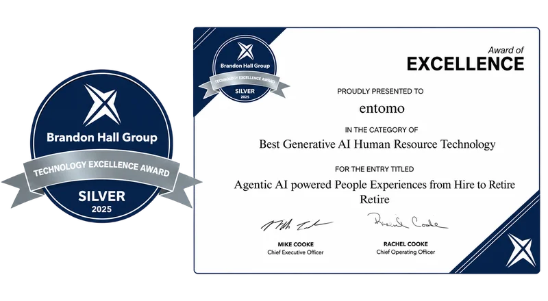 Brandon Hall Group Technology Excellence Award, silver 2025, for best generative AI human resource technology