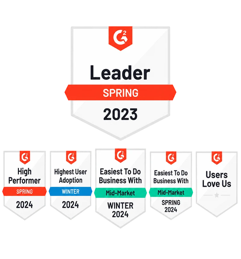 G2 category leader badges awarded to entomo