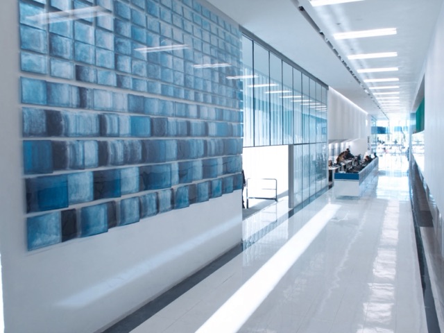 modern insurance headquarters atrium