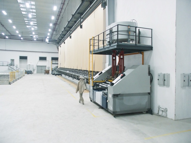 specialty paper manufacturing plant interior in Karawang, Indonesia