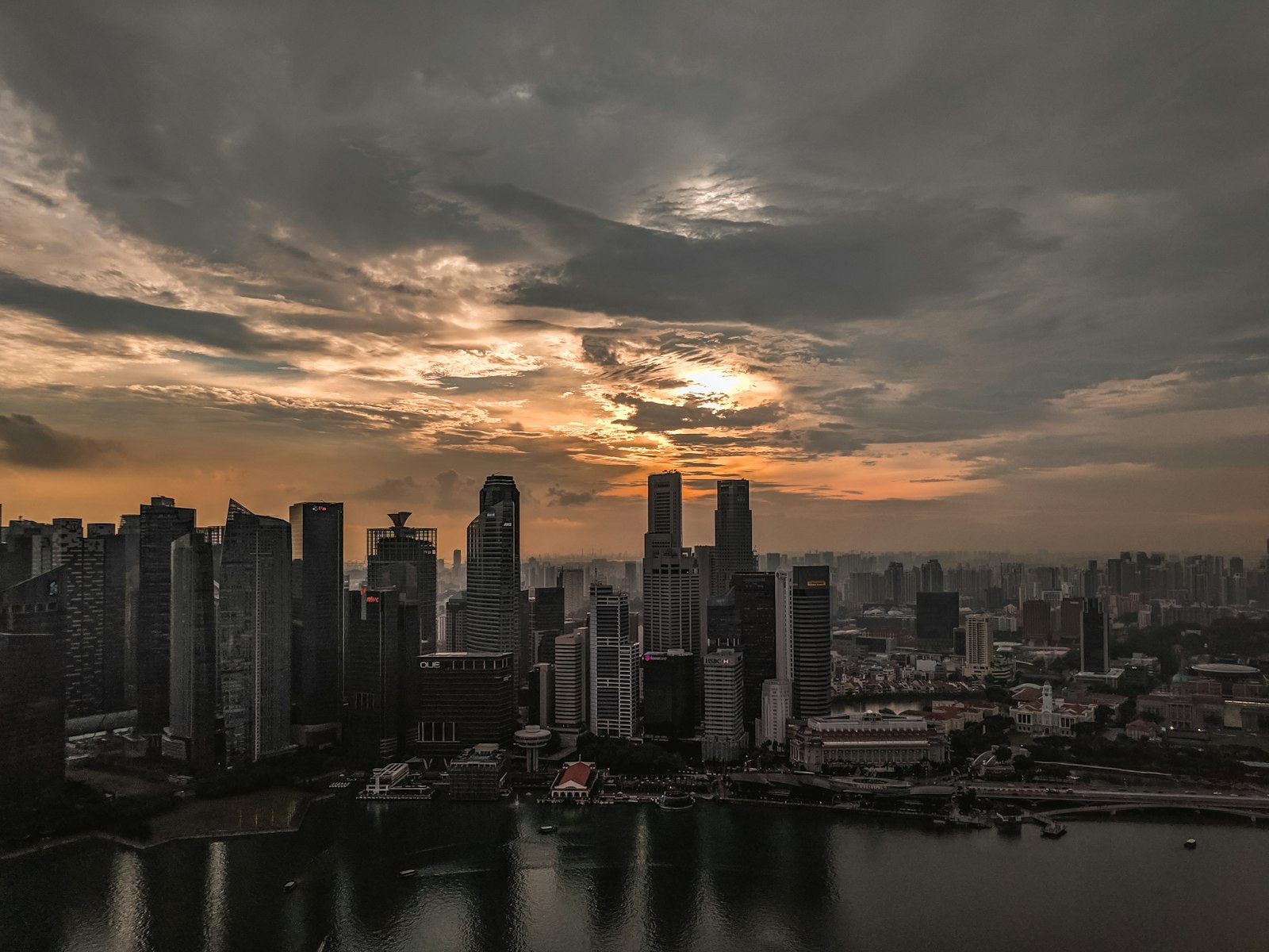 A national skyline at golden hour